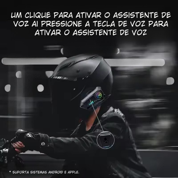 Fone Bluetooth para Capacete de Moto – Comunicação Sem Fio e Alta Qualidade Performance Style