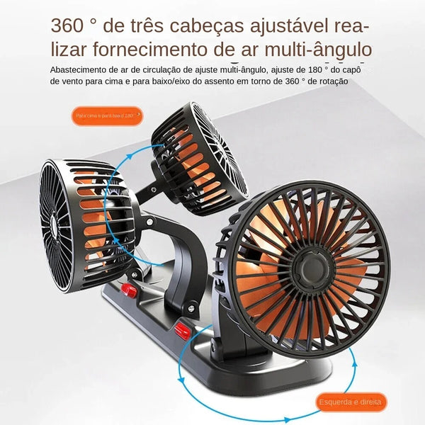 Ventilador Duplo para Carro – Potência e Frescor em Dobro  Performance Style