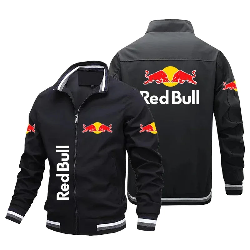 Jaqueta Retrô Red Bull 2025 – Moto Racing, Corta-Vento Esportivo Masculino