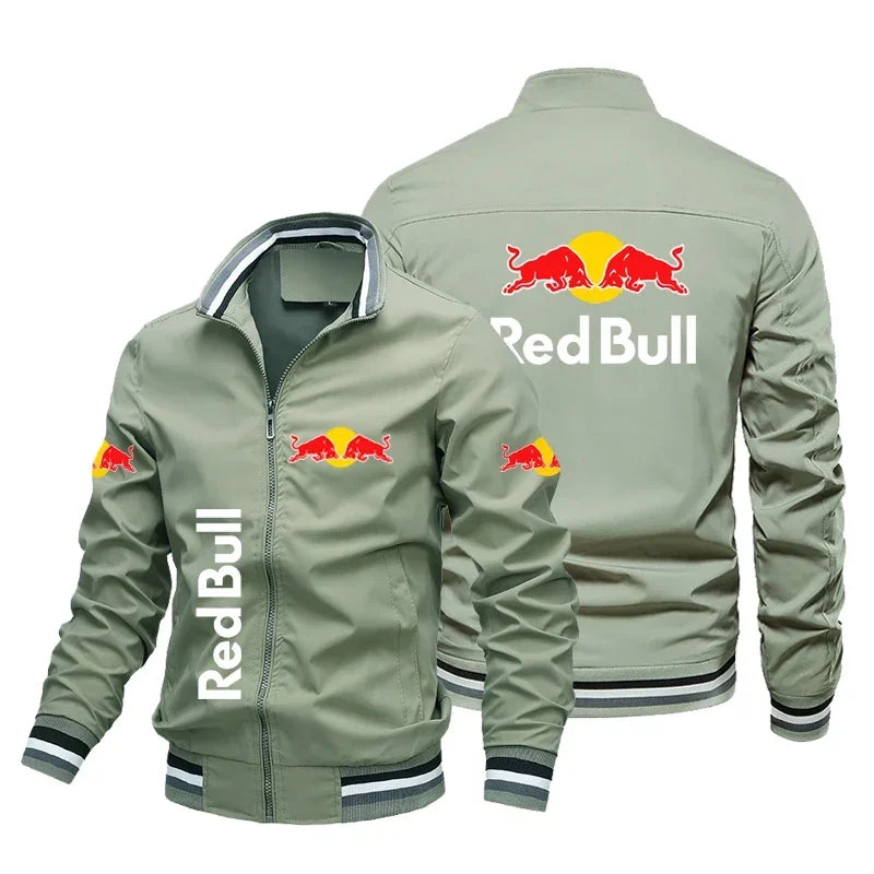 Jaqueta Retrô Red Bull 2025 – Moto Racing, Corta-Vento Esportivo Masculino